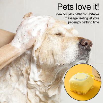 Soft Silicone Dog Brush Pet Shampoo Massager Bath Brush Bathroom Puppycat Washing Massage Dispenser Grooming Shower Brush