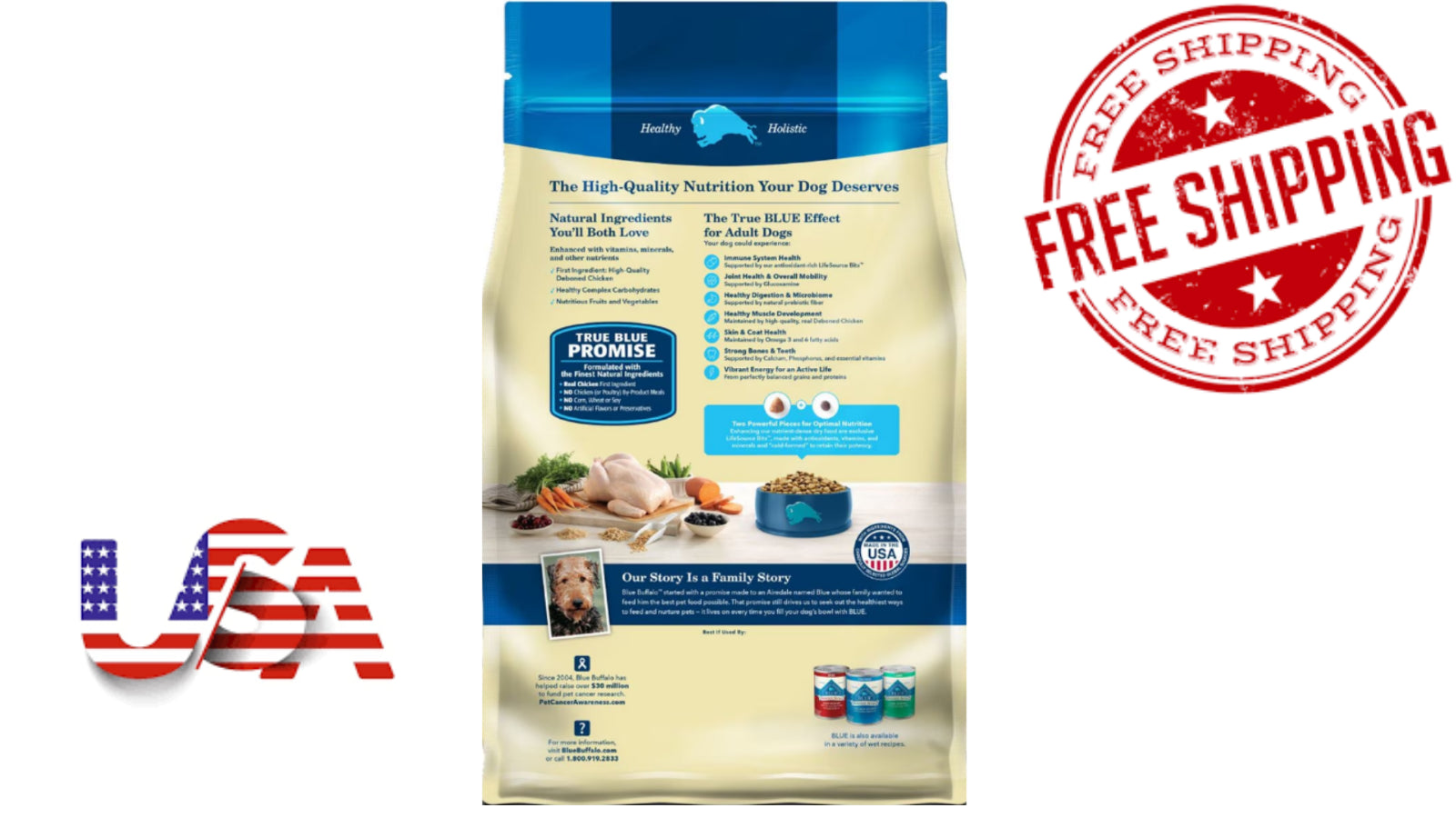 Blue Buffalo BLUE Life Protection Adult Chicken & Brown Rice Dry Dog Food- 30 Lb