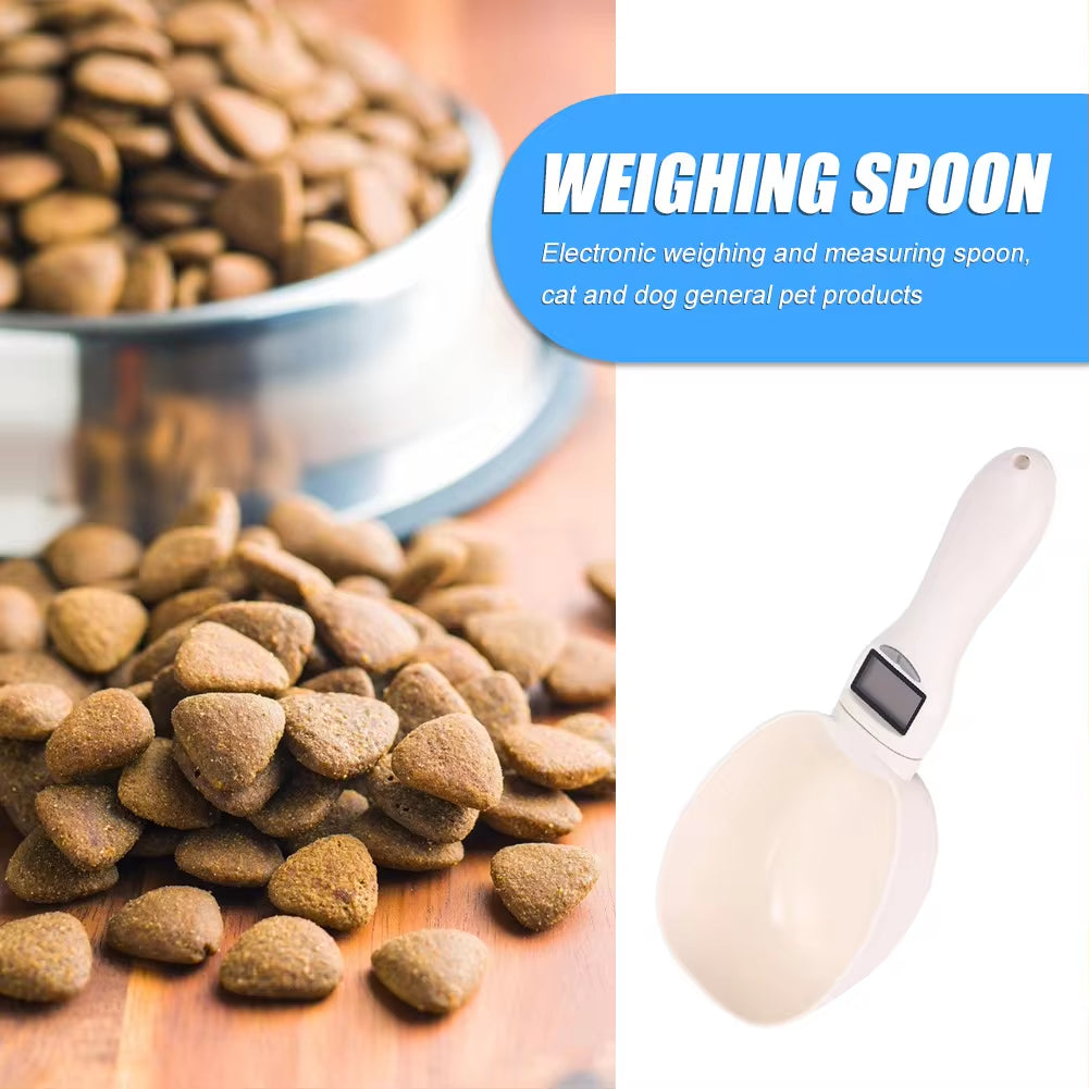 Electronic Measuring Tool Dog and Cat Feeding Bowl Measuring Spoon Pet Food Scale Digital Display Weighing Spoon Weight Volumn