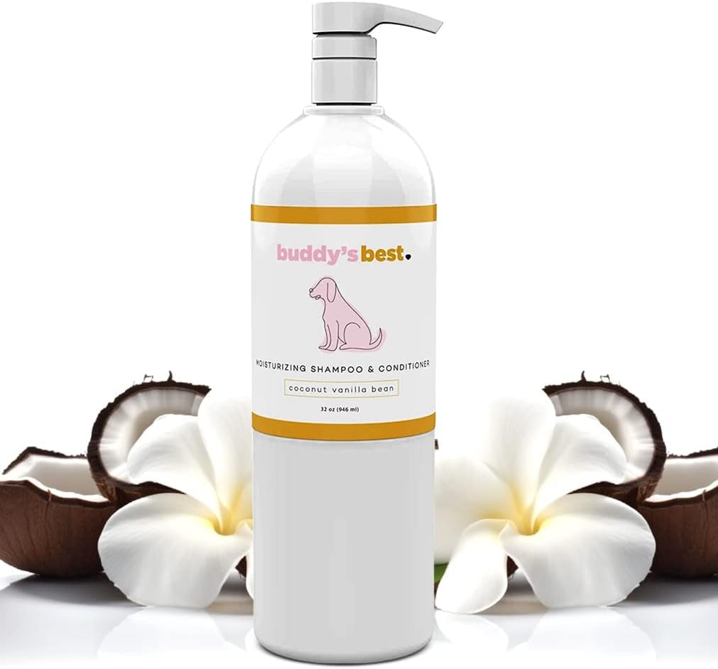 Dog Shampoo for Smelly Dogs - Oatmeal Dog Shampoo and Conditioner for Dry and Sensitive Skin - Moisturizing Puppy Wash Shampoo, Coconut Vanilla Bean Scent, 32Oz