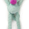 Crazy Tugs Monkey Squeaky Plush Tug Dog Toy, Chew Guard Technology - Turquoise, Large